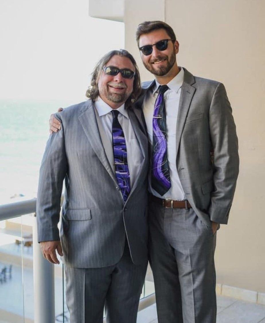 Stephen with his father, a real estate broker